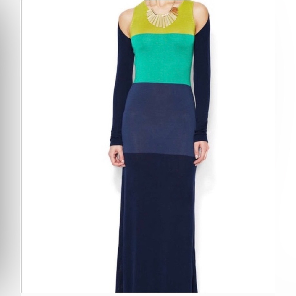 NEW WITH TAGS BCBGMaxAzria Color Block Cut Out Maxi Dress
